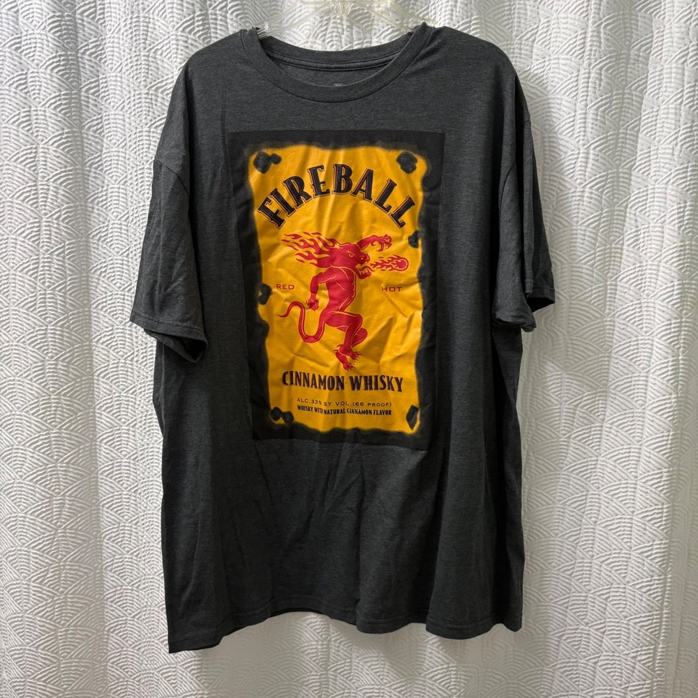 Fireball Cinnamon Whisky Graphic‎ T-Shirt Novelty Alcohol Drink 2XL